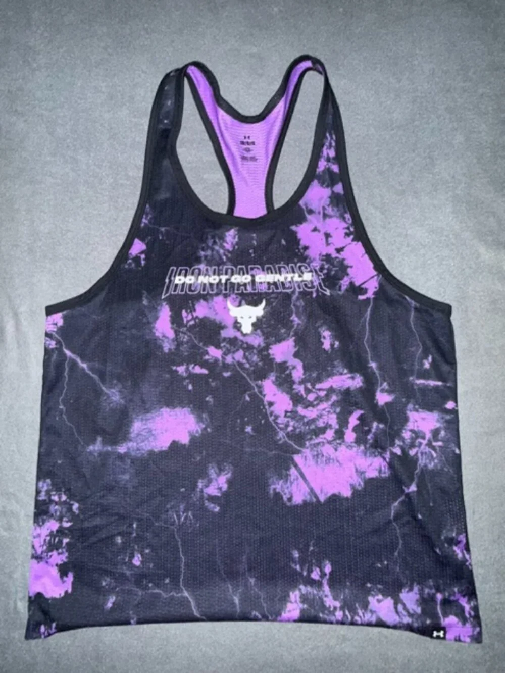 Men's Under Armour Project Rock Tank Iron Paradise Do Not Go Gentle Size Large